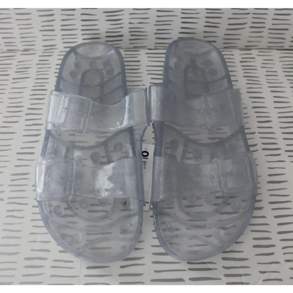 Old Navy Girls Jelly Buckled Slide Sandals Clear Size 5Y-6Y NWT
